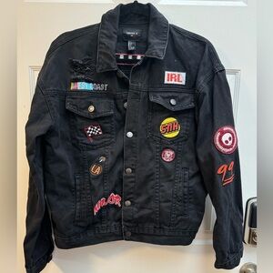 Distressed Patchwork Denim Jean Jacket Unisex Streetwear Vintage Auto Retro